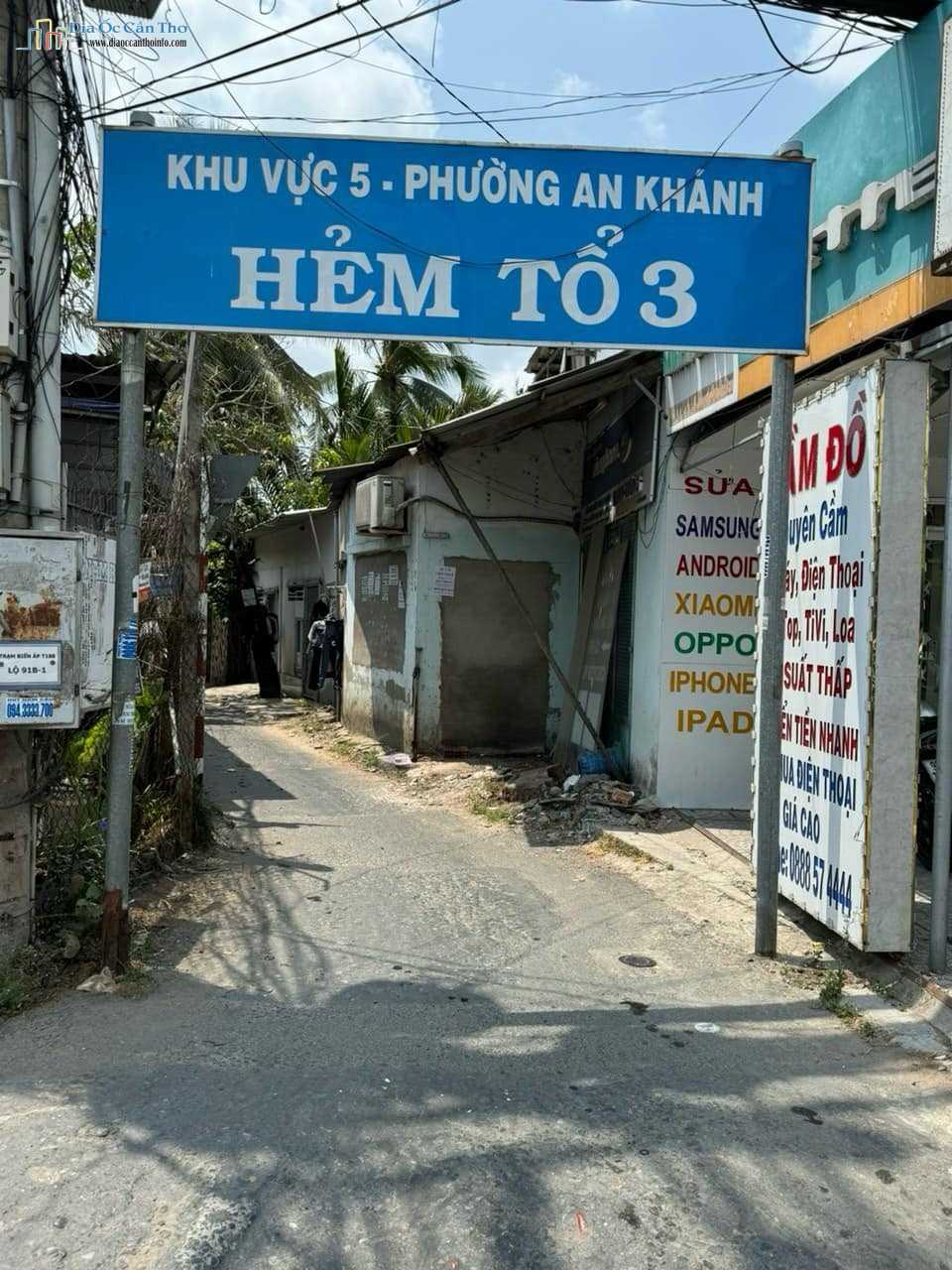 Nền góc 2 mặt tiền Hẻm Tổ 3 Nguyễn Văn Linh thông ra KDC Hàng Bàng, P. An Khánh, Ninh Kiều, Cần Thơ