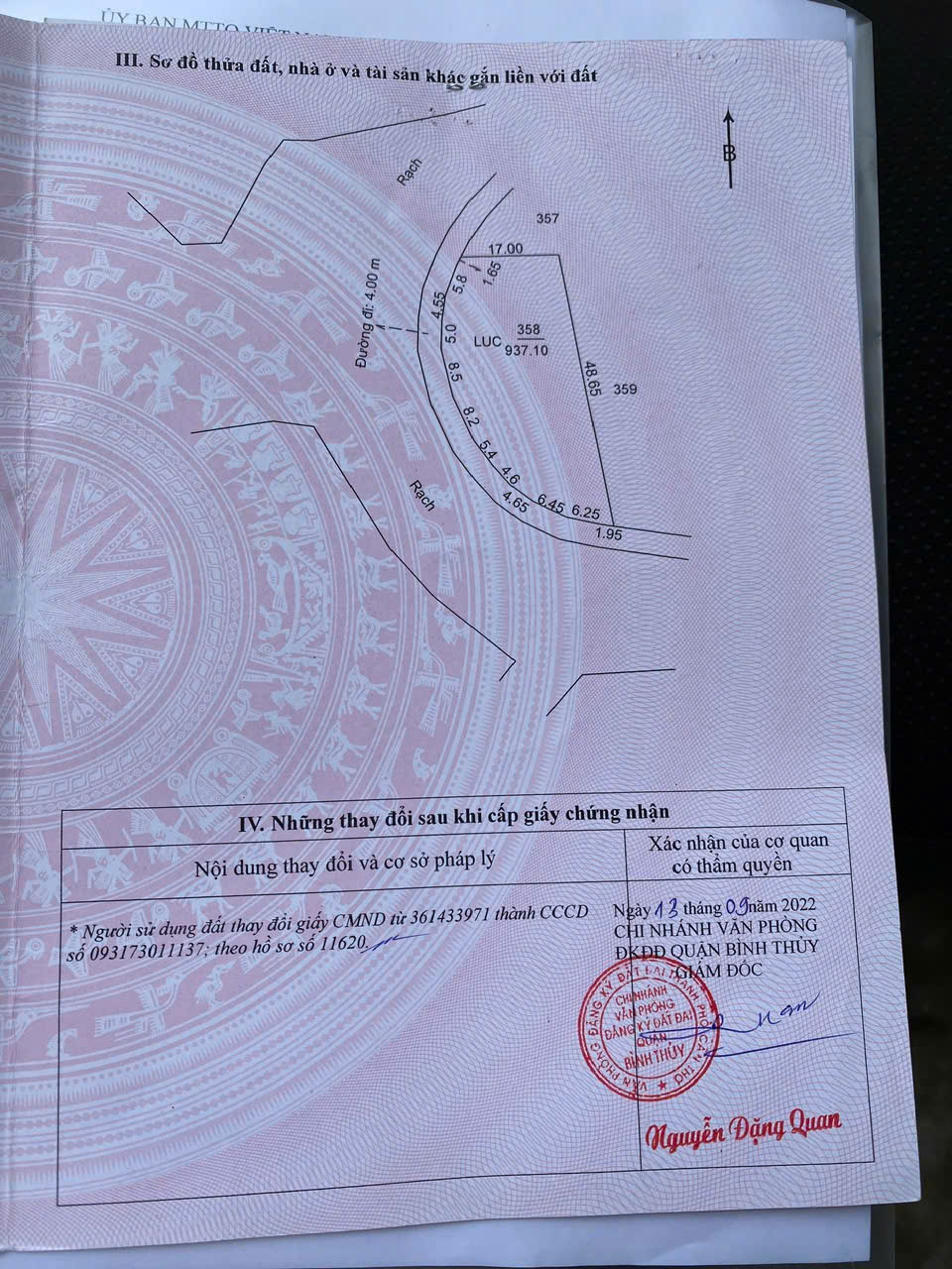 Bán đất hơn 900m2 thuộc P. Thới An Đông - Cần Thơ, cách Quốc lộ 91B khoảng 1.5km, gần Liên Trì Cổ Tự